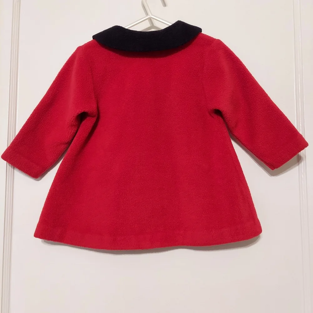 2nd Step Toddler Red Fleece Coat with Rose and Leaves Accent size 18Months